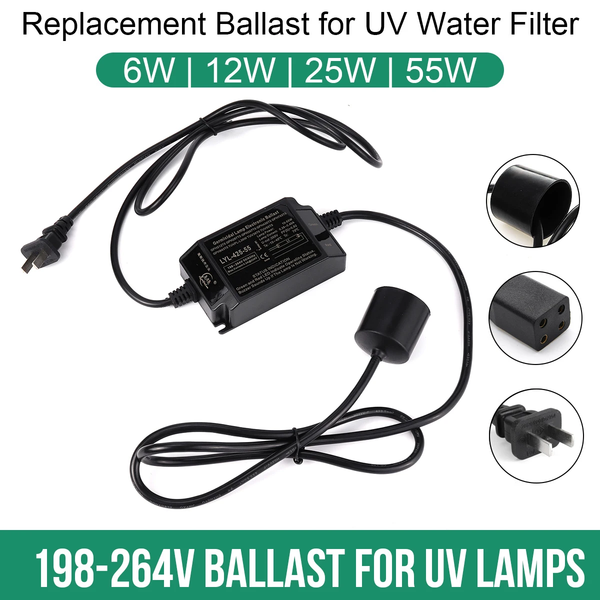220v 6w 12w 25w 55w 75w Water Treatment Ultraviolet Light Bactericidal And  Sterilizing Uv Lamp Power Adapter With Plug Ballast - Ballasts - AliExpress