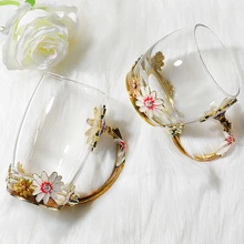 Высокое качество, новинка, эмалированная кофейная чашка, кружка, цветочный чай, стеклянные чашки для горячих и холодных напитков, идеальный подарок для нее 35