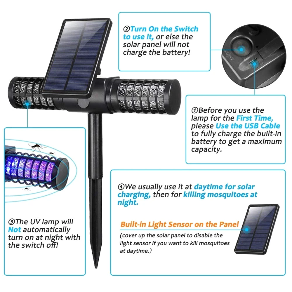 Lampe Solaire Anti Moustiques Usb - anti-moustiques solaires