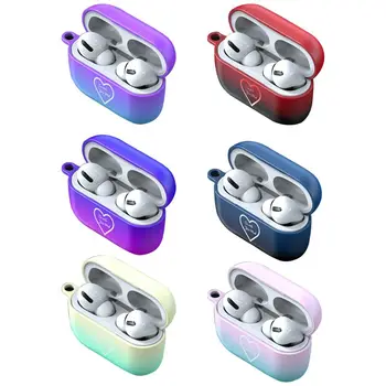 

Gradient Color Protective Case Anti-slip PC Cover with Carabiner for Airpods Pro Earphone Box Accessories