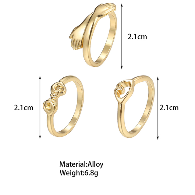 Punk Cool Hiphop Chain Rings Multi-layer Adjustable Open Finger Rings Set Alloy Man Rings for Women Party Gift Jewelry