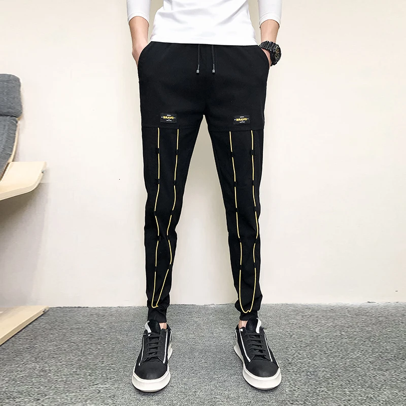 

2019 Autumn And Winter New Youth Temperament Trend Leisure Street Tie Men's Trousers Cotton Hip Hop Joggers Pantalon Hombre