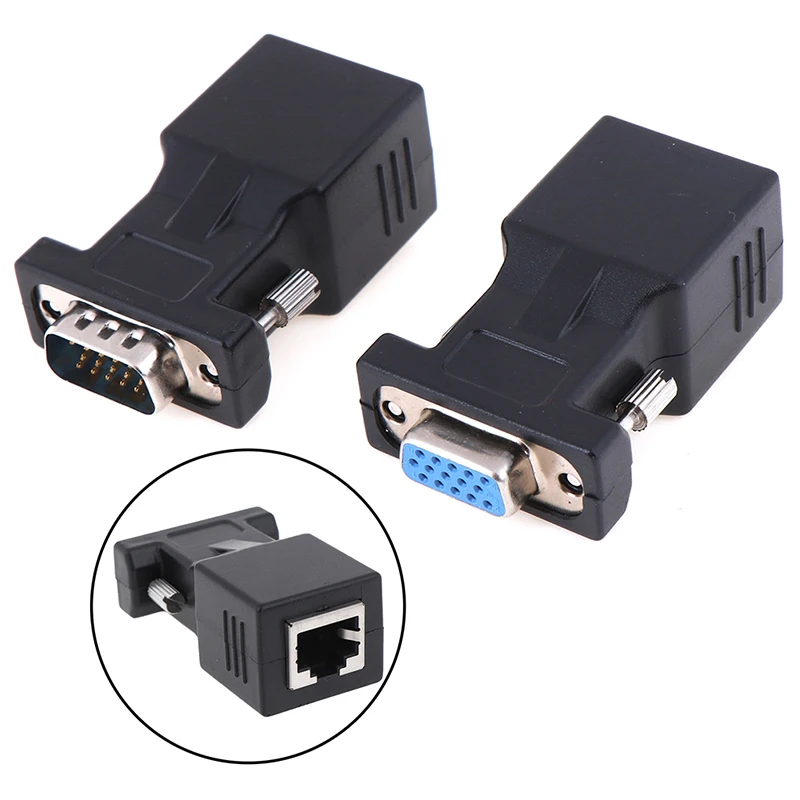 Переходник VGA на RJ45 с женским/мужским разъемами удлинитель видеосигнала