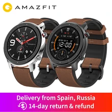 Из России- Amazfit GTR 47 мм gps Смарт-часы Мужские 5ATM водонепроницаемые Смарт-часы 24 дня батарея AMOLED экран 12 спортивных режимов- Используйте промо-код GTRRU10