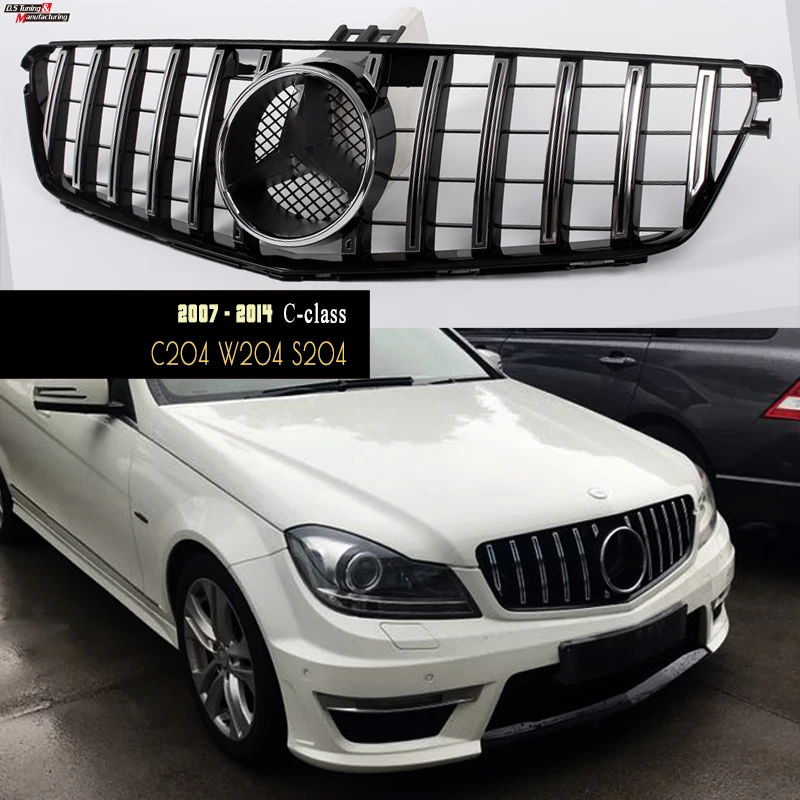 Panamericana Czarna Kratka Do Mercedesa 2007 2014 C Klasa W204 Sedan C204 Coupe S204 Wagon Non C63 Modele Nie Pasuje C63 Racing Grills Aliexpress