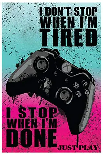 Metal Tin Sign Videogioco I Will Stop Quando Ho Finito Bar Pub Home Vintage Retro Retro Wall Home Bar Pub Vintage Cafe Decor,