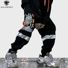 Aolamegs мужские спортивные штаны Лоскутные цветные штаны с эластичной резинкой на талии хип-хоп принт High Street Брюки универсальные Мешковатые повседневные уличные