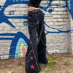 2022 hip hop calças soltas calças jeans baggy carga calças para mulheres 90s teachwear emo alt menina acadêmica escura punk estilo ampla perna calças