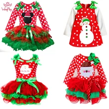 1 предмет, рождественское платье с длинными рукавами для девочек с изображением Санта-Клауса вечерние костюмы на год для девочек Рождественская одежда размеры для детей возрастом 3, 5, 8 лет