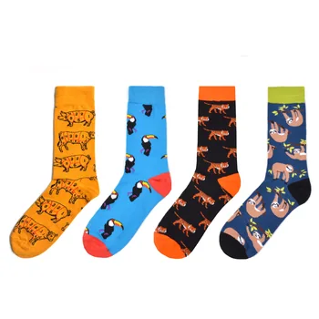 

2020 Colorful Cotton Men's Long Socks Harajuku Hip hop Funny Skull Cool Dress Socks for Male Wedding Christmas Gift