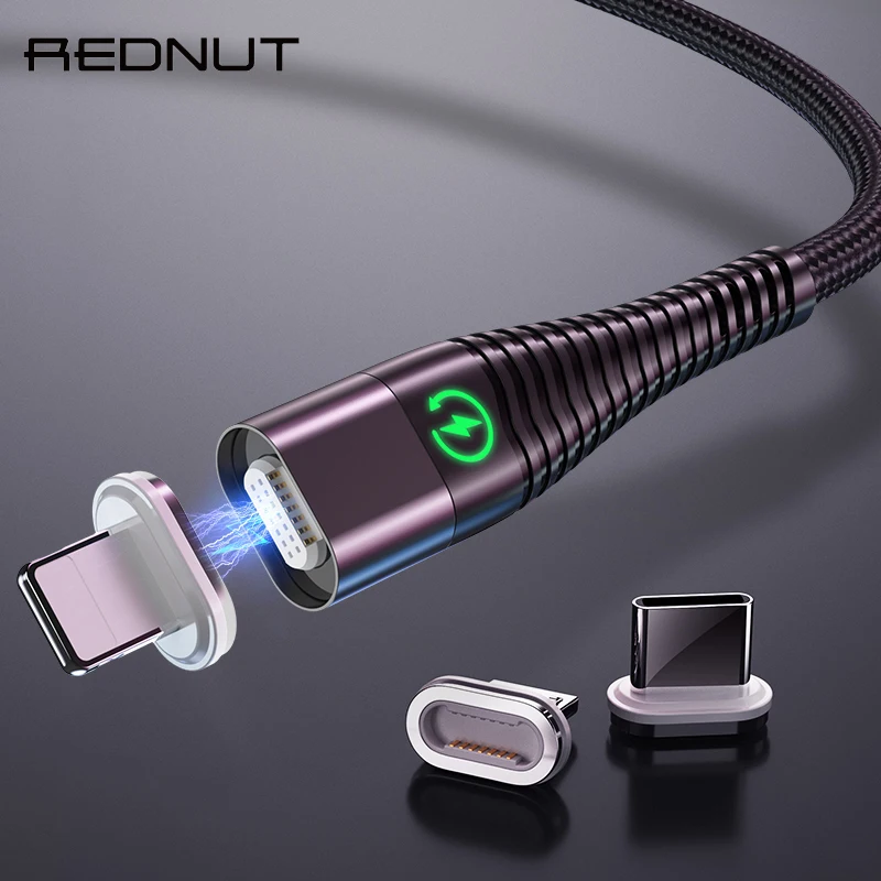 Магнитный кабель REDNUT Micro type C светодиодный светильник 3 А магнитный для быстрой