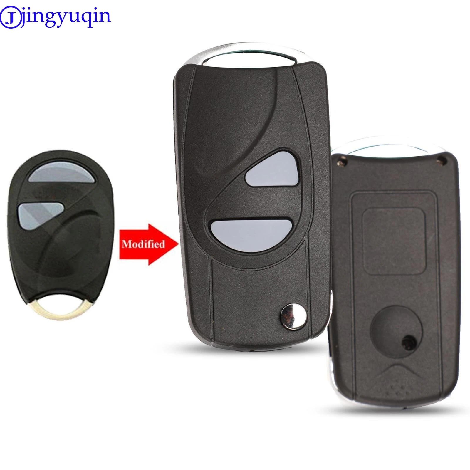 Jingyuqin Pieghevole Caso Chiave Auto 2 Bottoni Chiave Modificato In Bianco Chiave A Distanza Per Suzuki Wagon R Auto Borsette Copertura