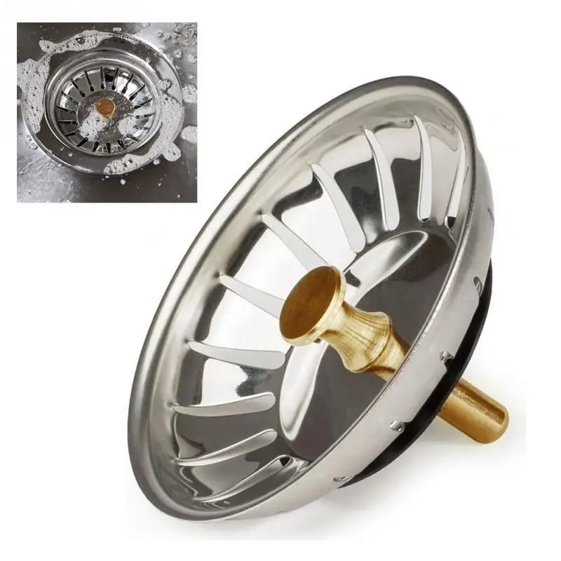 

1pc Stainless Steel Kitchen Sink Strainer Stopper Waste Plug Sink Filter Bathroom Basin Sink Drain Kitchen Accessories Gadgets