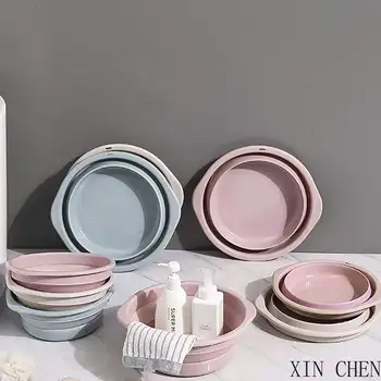 

1PCS Portable Collapsible Basins Folding Bucket Car Washing Tool Vegetable Fruit Basin High Capacity Household Cleaning Supplies