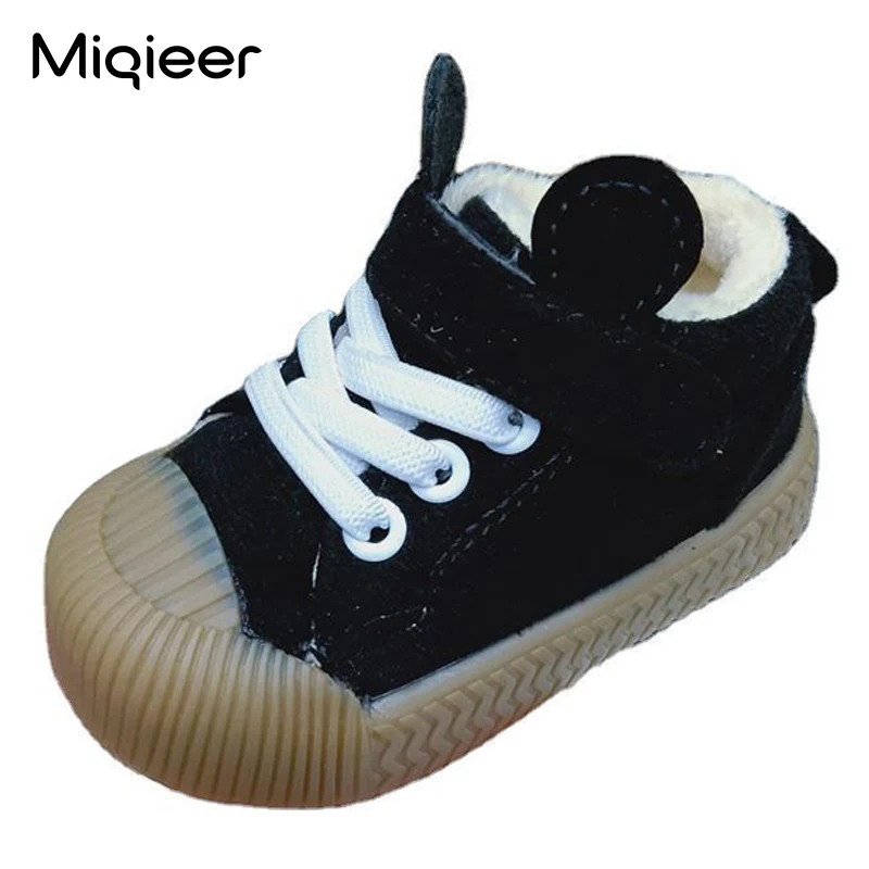 

Winter Baby Leather Soft Soles Infant Toddler Shoes Children Plush Warm Thicken Cotton Sneakers Boys Girls First Walkers Shoes