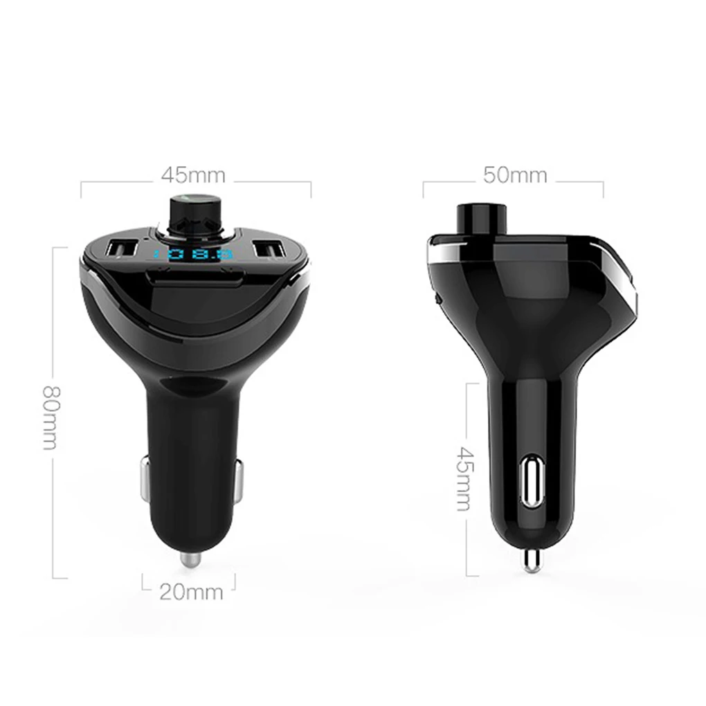 T20 Автомобильный Bluetooth MP3-плеер прикуриватель автомобильный двойной USB зарядное устройство fm-передатчик Авто Hands-free вызов
