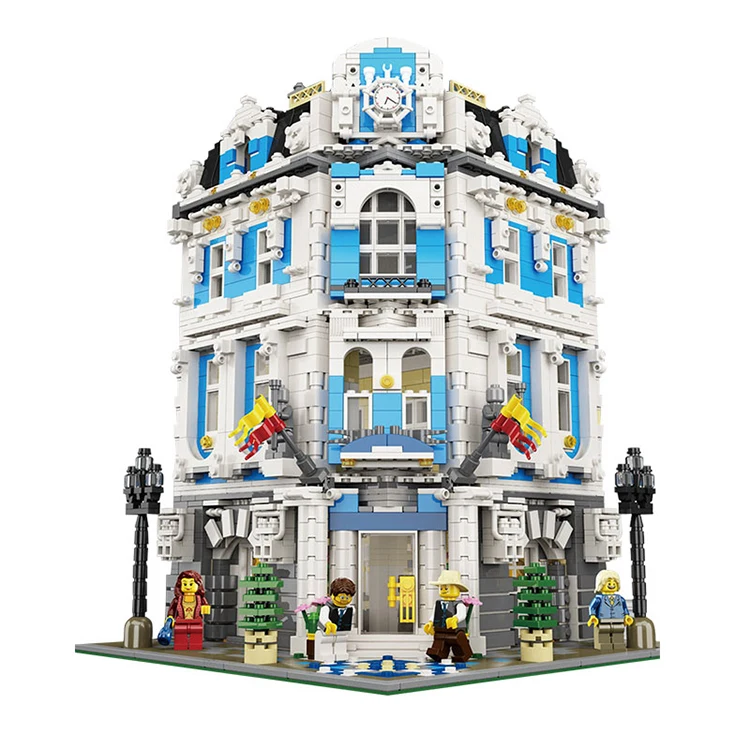 

legoinglys 15018 3196pcs Creator City Series Sunshine Hotel MOC Model Building Kits Brick Toy Compatible Christmas Gifts
