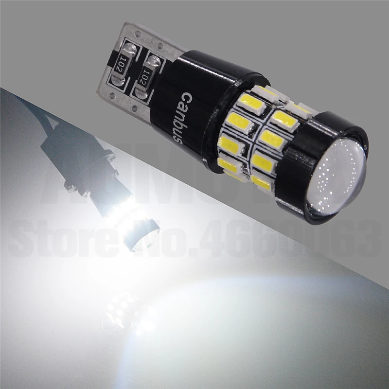 100x T10 W5W светодиодный 3014 30 SMD линзы светодиодный лампочки CANBUS 194 168 белый светильник для салона Купол номерного знака светильник Светодиодные лампы 12V