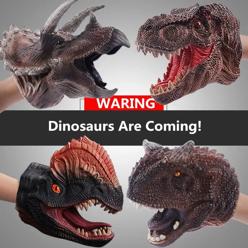 

Dinosaur Animal Soft Hand Puppet Rubber Realistic Jurassic Dinosaur Toys Puppet Boy Toy Kids