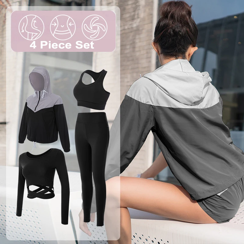 4 Piece Set women yoga sets (1)
