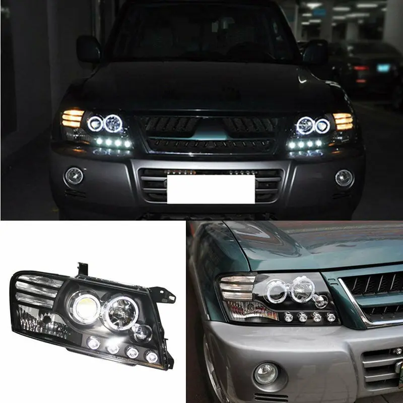 Ксеноновая сигнальная фара в сборе с Halo LED DRL для Mitsubishi Montero Pajero V73 2000 2001 2002 2003 2004 2005
