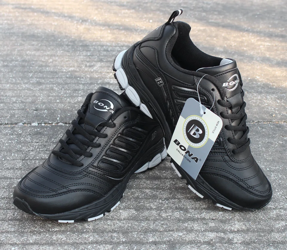 BONA/брендовая мужская модная спортивная обувь; Классический дизайн; удобная Уличная обувь для бега; кожаные кроссовки на шнуровке; большие размеры 5,5-11