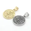 Stainless Steel Gold Silver Color Saint Michael Pendant Prayer Angel Necklace With Chain 1