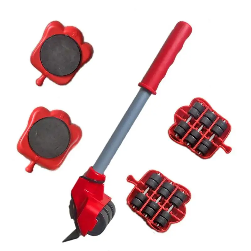 5Pcs Furniture Transport Roller Set Removal Lifting Moving Tool Heavy Object Mover Household Furniture Mobile Slides Trolley-4