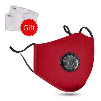 

Red Breathable Mask Reusable Face Mouth Mask Activated Carbon Filter Unisex Mouth Muffle Masque Travel/ Cycling