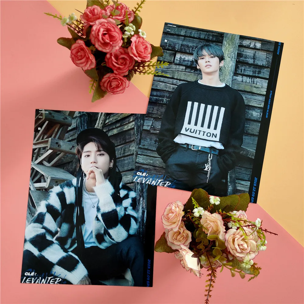 2 шт./компл. 21*30 см Kpop бродячий детский плакат альбом левантер фото самоклеящийся HD Альбом Плакат Наклейка Банг Чан Феликс Hyunjin