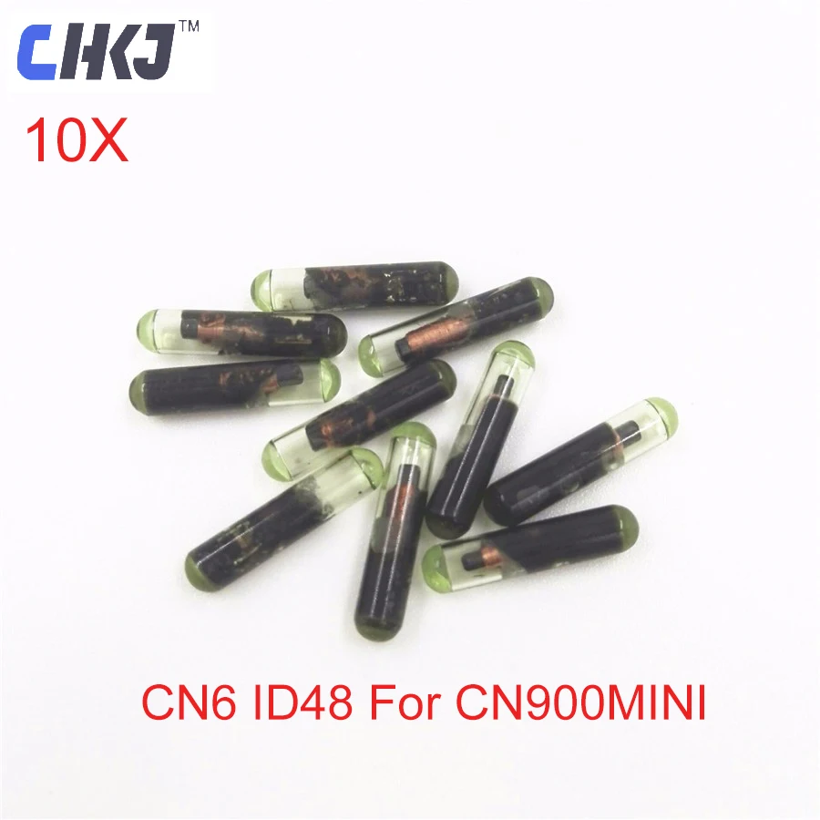 

CHKJ 10PCS/LOT CN6 ID48 Chip for MINI CN900 Car Transponder 48 Chip Glass Blank Chip CN900/ND900 MINI Programmer Copy Car Key