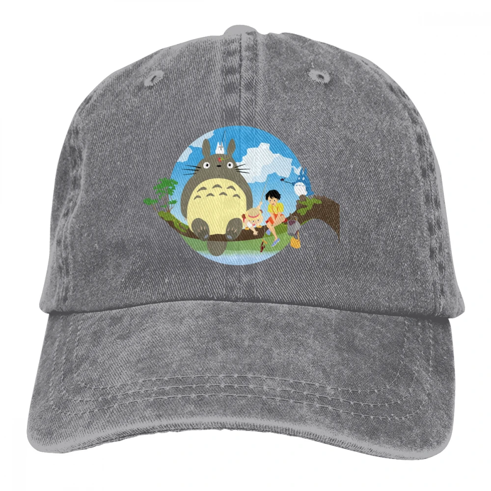 Totoro family Casquette черные унисекс Мужские Женские джинсовые бейсболка с ремешком кепки регулируемые Гольф папа шляпа