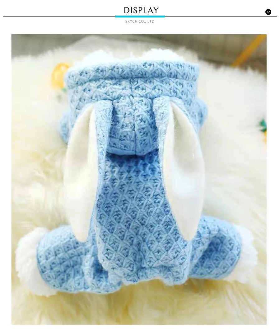 Jumpsuits Pet Dog Clothes Winte Warm Rabbit Ears Home Wear Overalls For Dog Jackets Coat Chihuahua Bichon Thicked Puppy Costumes