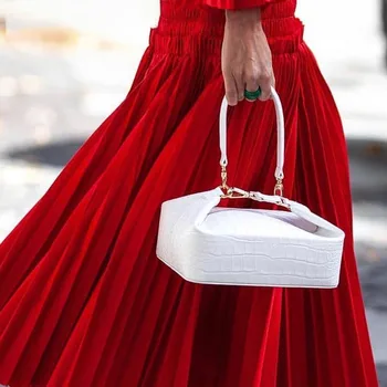 

2020 new luxury fashion square box bag crocodile pattern retro one-shoulder portable messenger bag small square bag