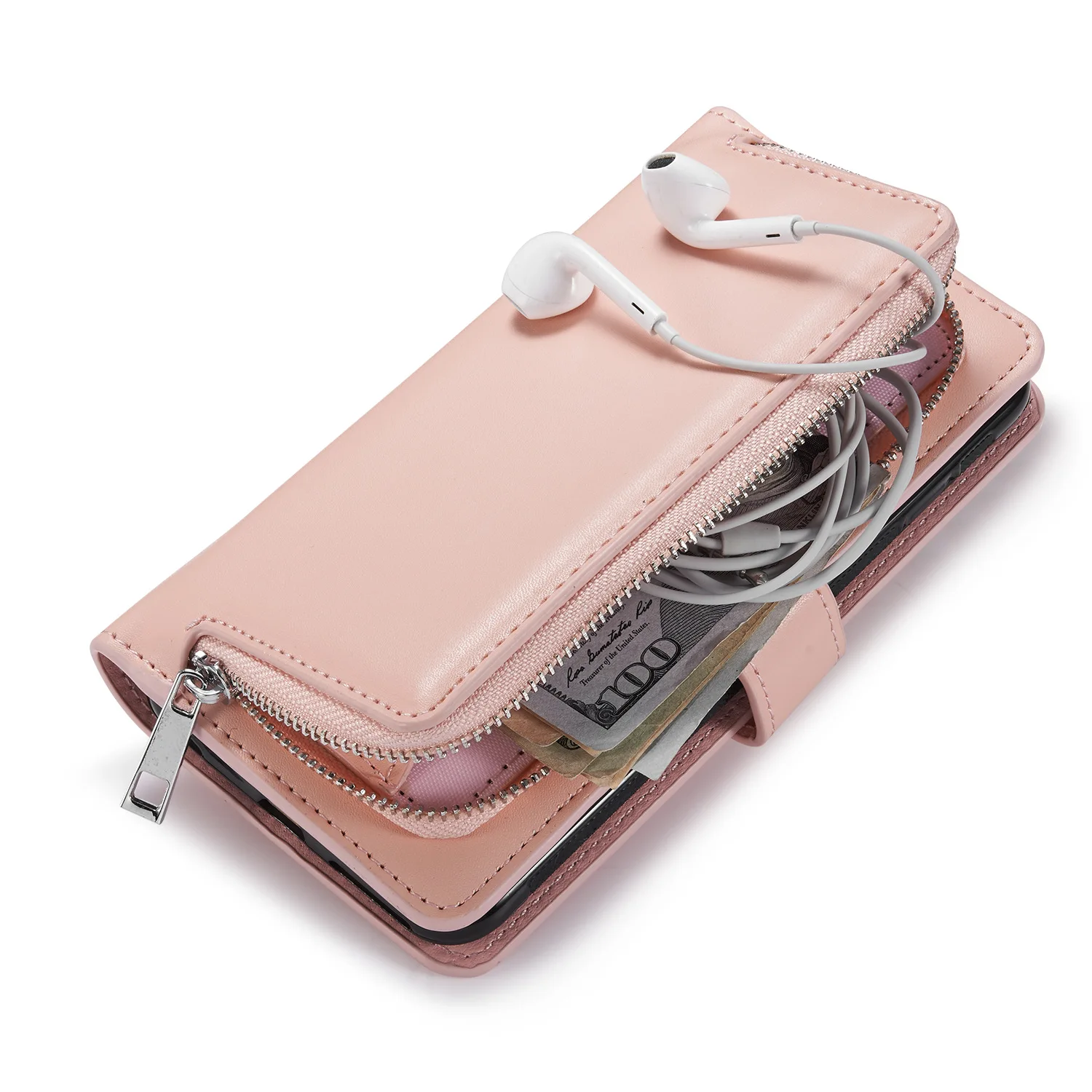 Винтажный кожаный бумажник флип чехол s с карманом на молнии для iPhone 11 11 pro max Роскошный кожаный чехол