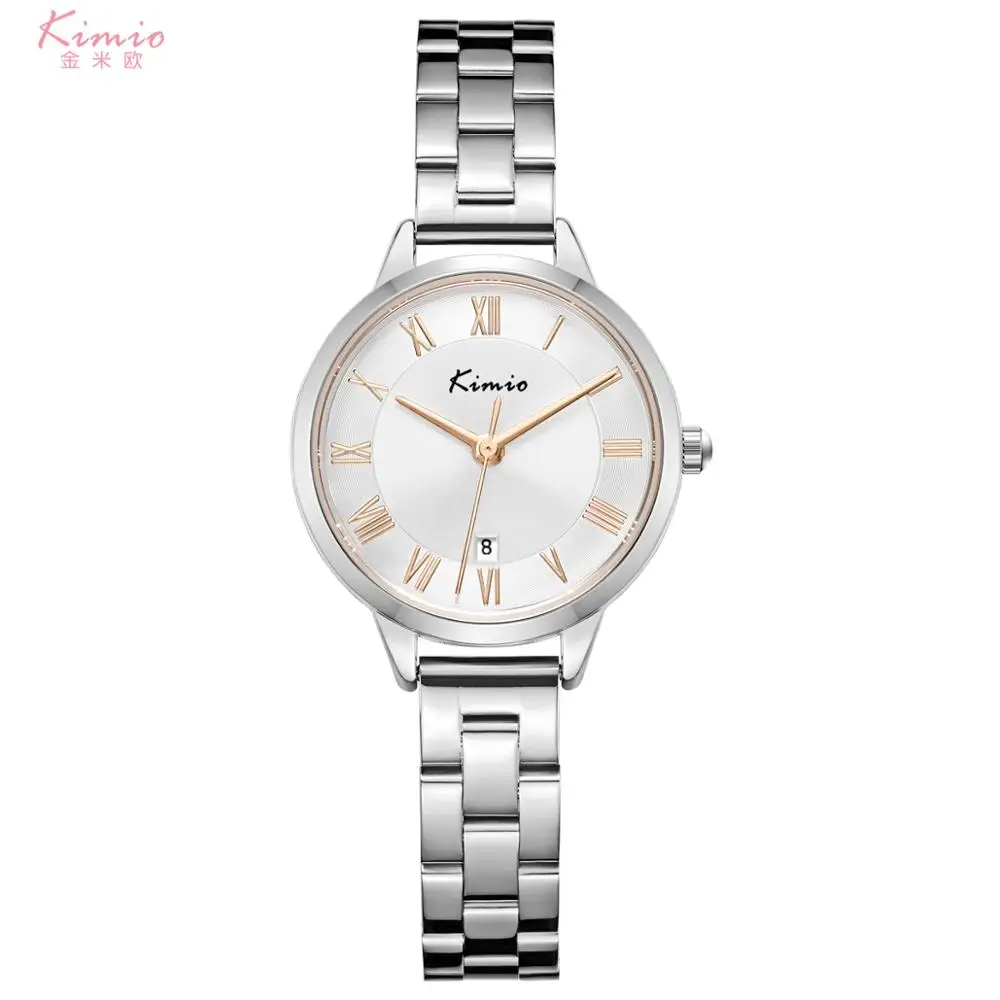 

KIMIO K6379 New Luxury Women Watches Simple Ladies Auto Date Watch Women Quartz Stainless Steel Bracelet Watch Female Clock 2019
