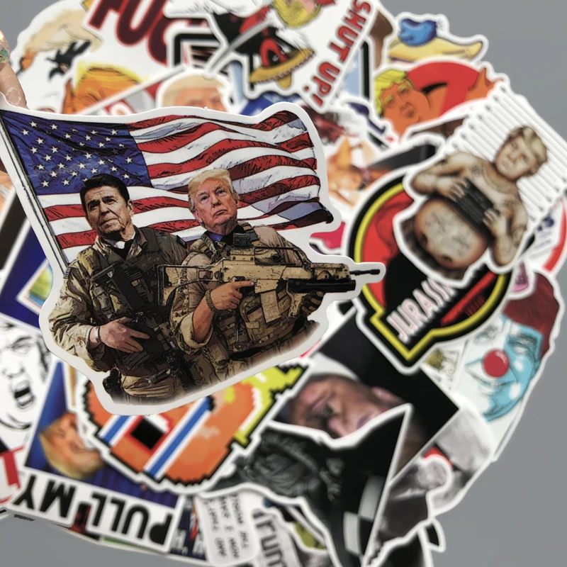 55 шт./компл. Трампа наклейки для детских игрушек, Чемодан двигатель автомобиля чемодан ноутбука скейтборд настенные часы Прохладный аниме футболка с декором в виде