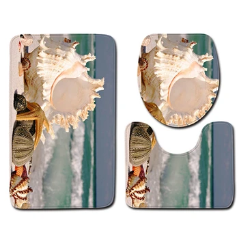 

3Pcs 45x75CM Beach Toilet Mat Toilet Door Mat Bathroom Carpet Water-absorbing Non-slip Convenient Door Mat Bathroom Facilities