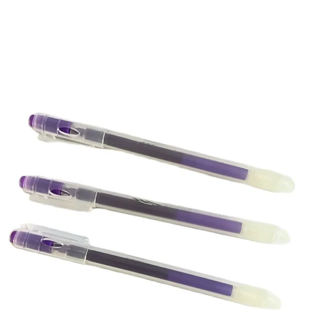 3 Purple Erasable Gel Pens 0.7mm Fine Point Retractable Clicker