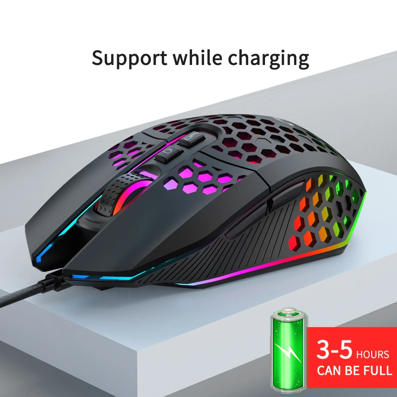 Suitable For Office Mouse Rgb Luminous Led Gaming Mouse Peripheral Honeycomb Hollow Ergonomic Design Usb Wireless Gaming Mute Mice Aliexpress
