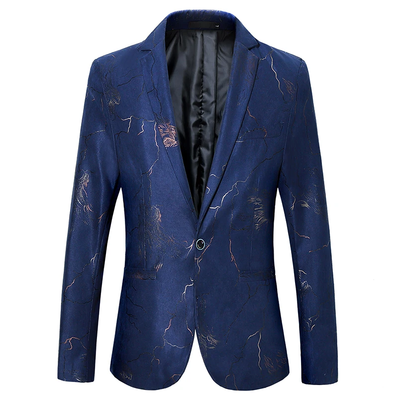 

Blazer fashion hot stamping slim men's suit jacket fashion casual Plus size boutique suit jacket Asian size M-6XL