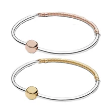 Трехзвенный браслет на запястье, серебро 925 пробы, трехзвенный браслет на запястье, подходит для оригинальных европейских шармов, сделай сам, ювелирное изделие