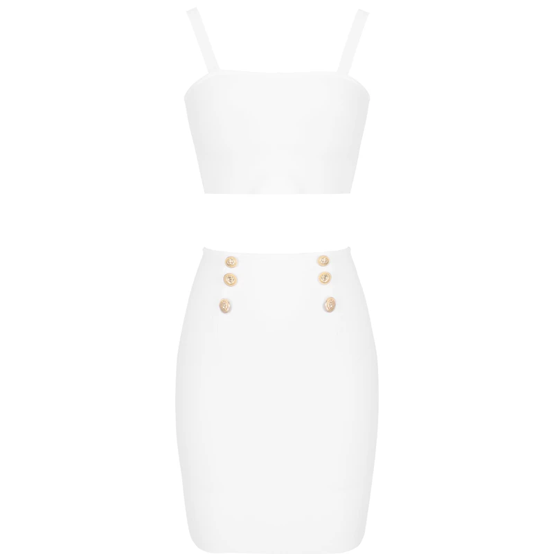 Ocstrade Summer 2 Piece Bandage Dress 2019 New Airrival Women Rayon White Bandage Dress Bodycon Mini Sexy Two Piece Set Outfit (8)