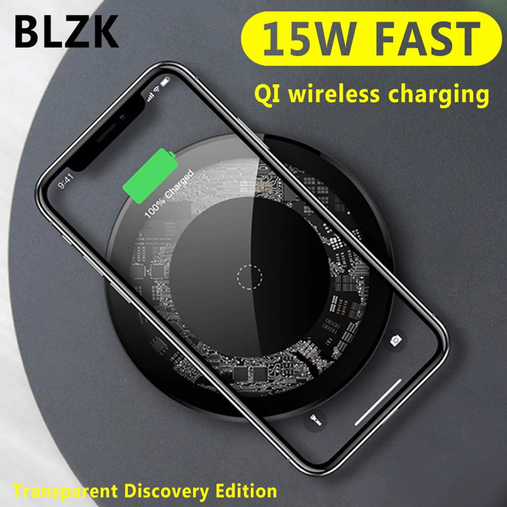 15W Qi Wireless Charger for iPhone 11 Pro Xs Max X 8 Induction Fast Charging Pad Samsung S20 Huawei Xiaomi 9 | Мобильные телефоны и