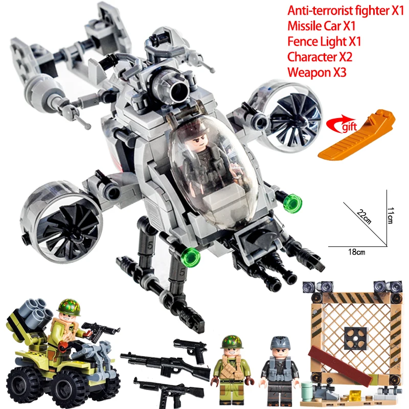 

2020 Military Building Blocks Ww2 Bombing Airplane Military jeep Compatible with LegoiNGly Army Vehicle Toys for Children Boy