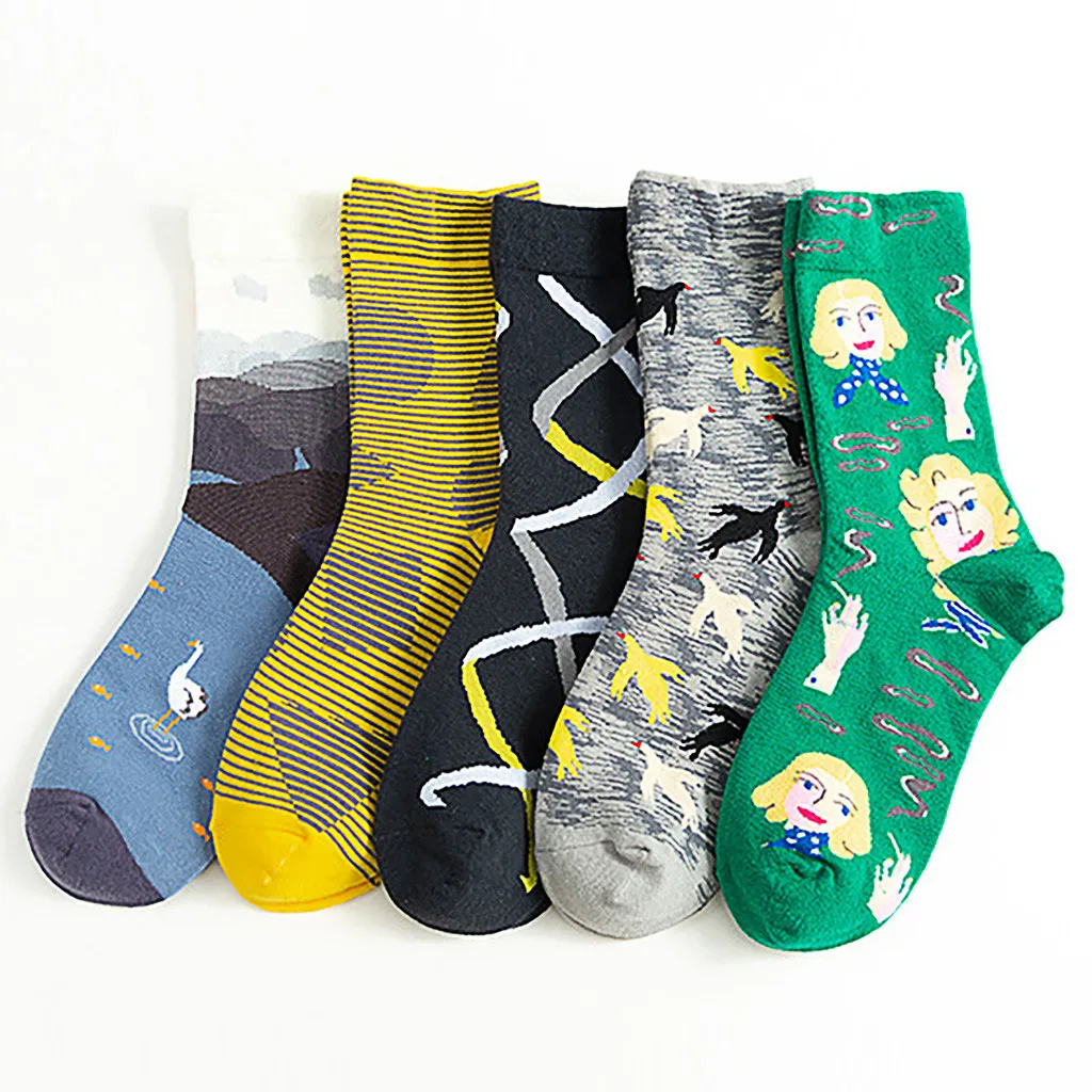 MIARHB, 1 пара, женские дышащие хлопковые носки, мягкие зимние Смешные носки Харадзюку, Джокер, уличные тонкие носки средней длины, носки для дома