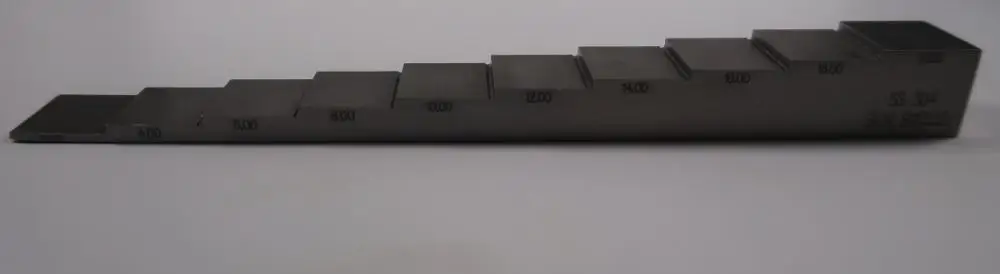 10 step 2-20mm 304 stainless steel calibration test block Ultrasonic test block for ultrasonic thickness tester