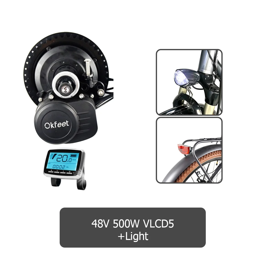 48v500w VLCD5 Light TSDZ2 Midmotor 36V 48V 250W 350W 500W электрический велосипед крутящий момент Сенсор середине приводной двигатель комплект с ЖК-дисплей Дисплей - Цвет: 48v500w VLCD5 Light