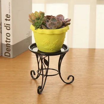 

Multi-function Wrought Iron Succulent Plant Stand Flower Pot Holder Garden Pots & Planters Flower Pots - Black