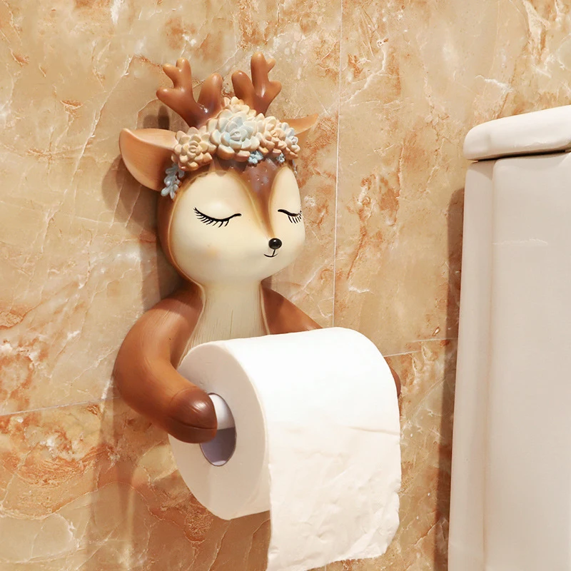 Creative Toilet Roll Paper Hanger Bathroom Towel Tissue Holder Gold 